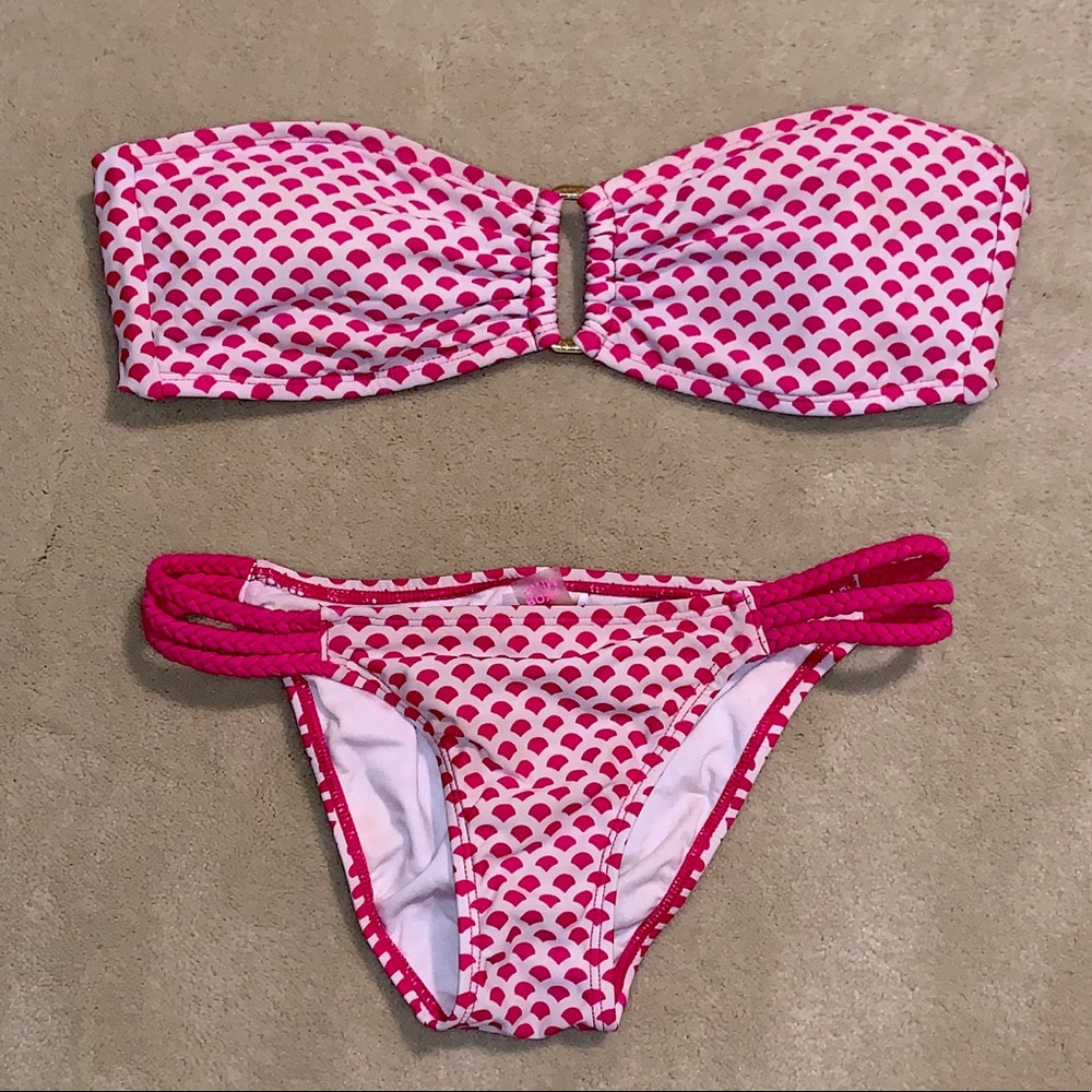 Roxy Pink and White 2-Piece Bikini